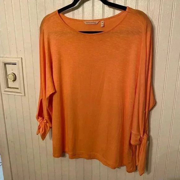 Nwot Soft Surroundings wrist tie 3/4 sleeve top - Picture 1 of 5